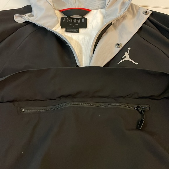 Vintage Jordan windbreaker hoody pullover black white Medium - Picture 10 of 13